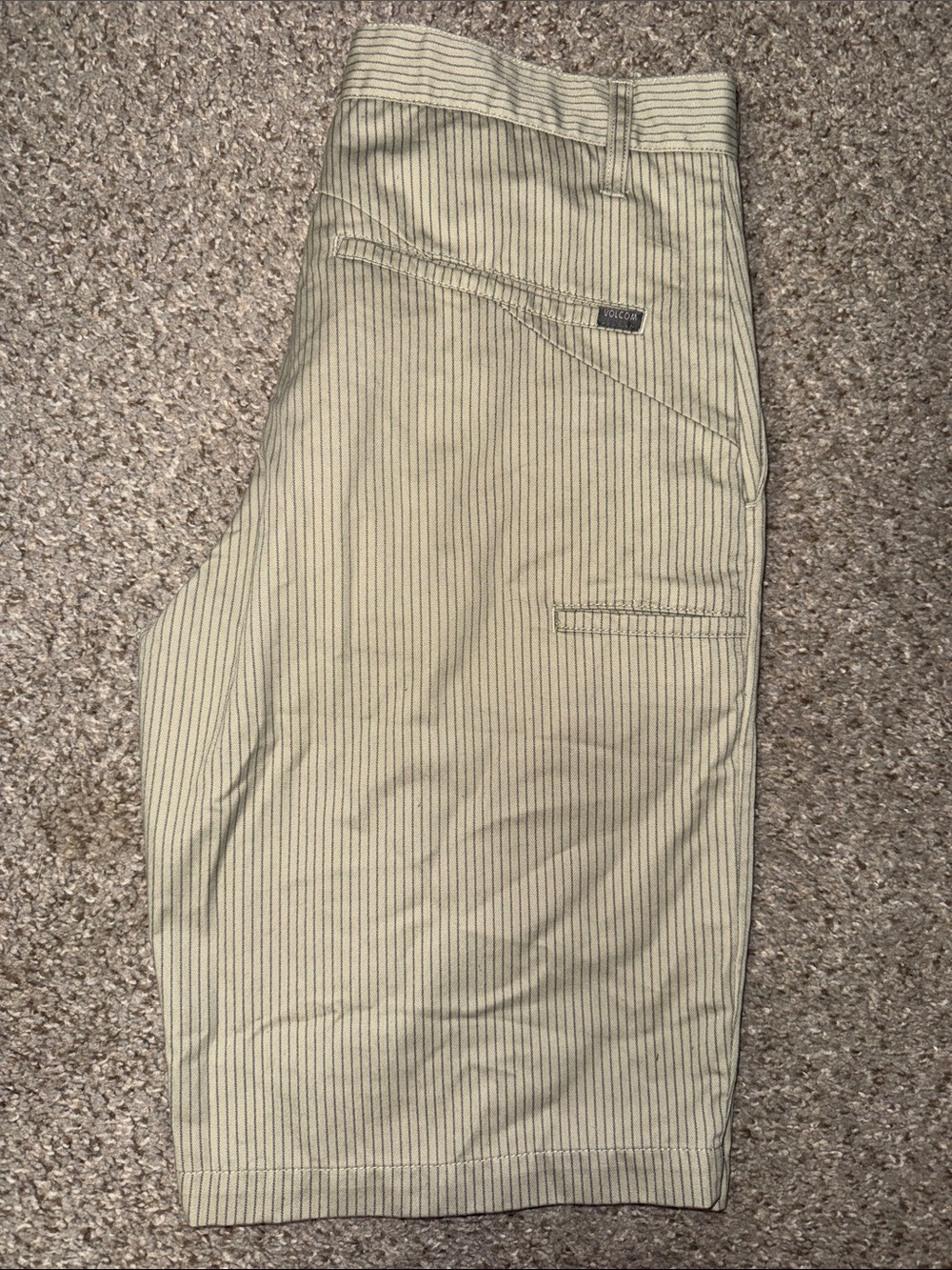 Volcom Men's Khaki Pinstripe Chino Shorts